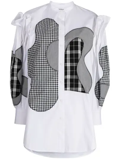 Enföld Patchwork Long-sleeved Shirt In White