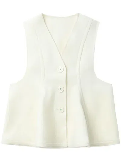 Enföld V-neck Vest In White