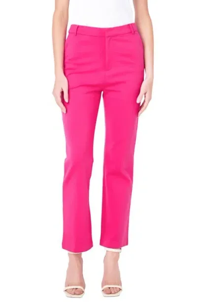 English Factory High Waist Straight Leg Pants In Fuchsia