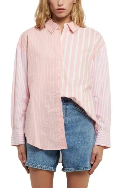 English Factory Mixed Stripe Shirt In Pink Stripes