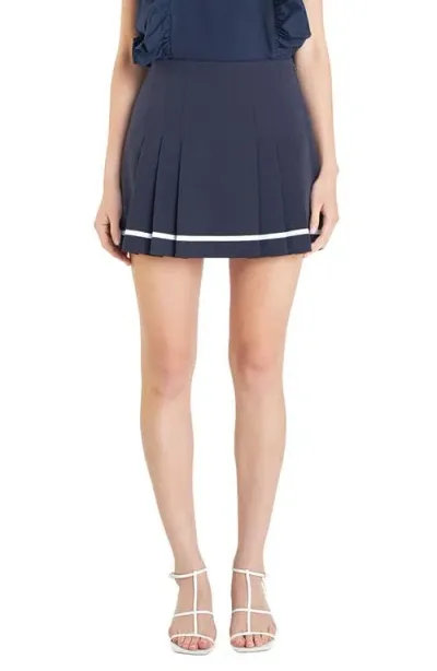 English Factory Pleated Skort In Navy