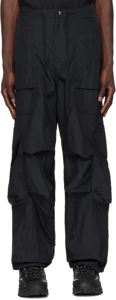 Entire Studios Black Freight Cargo Pants In Pollution