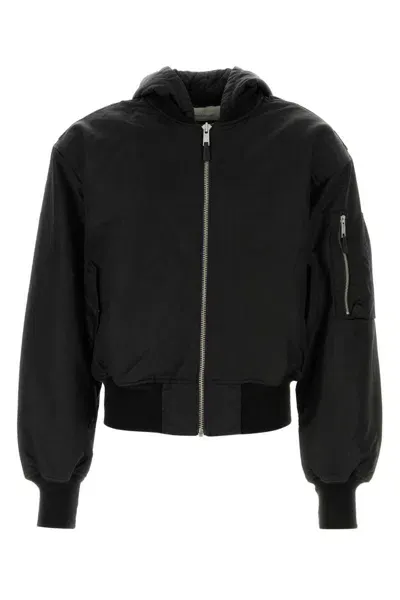 Entire Studios Black Nylon Bomber Jacket