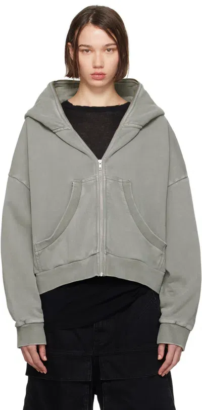 Entire Studios Eternal Cotton Full-zip Hoodie In Grey