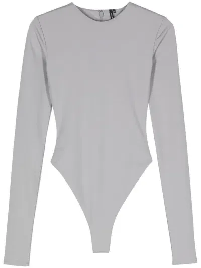 Entire Studios Round-neck Long-sleeved Bodysuit In Grey