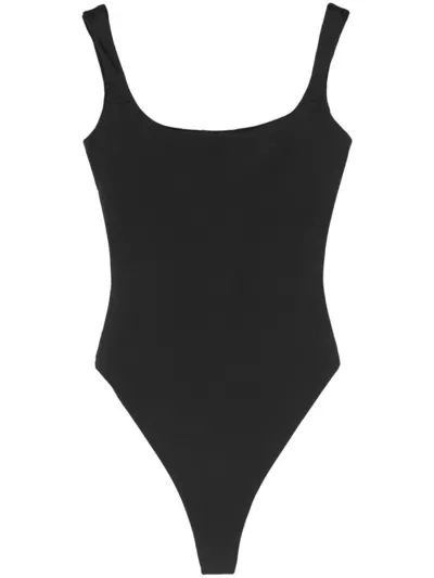 Entire Studios Square-neck Sleeveless Bodysuit In Black