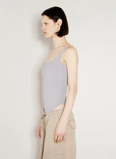 Entire Studios Square Neck Bodysuit In Grey