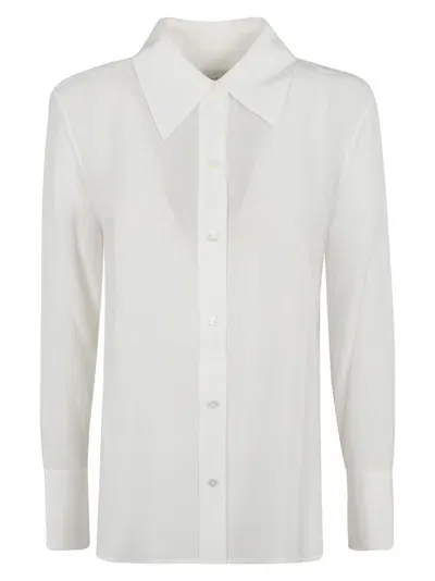 Equipment Round Hem Plain Shirt In Bianco