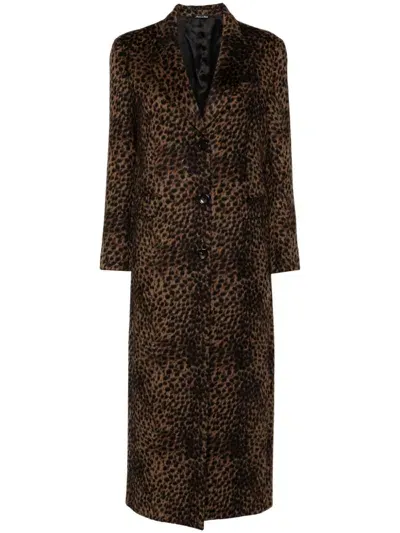 Eraldo Leopard-print Coat In Brown