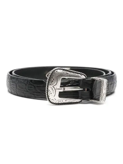 Eraldo Textured Belt In Black