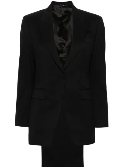 Eraldo Twill-weave Suit In Black