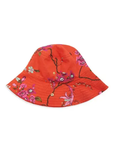 Erdem Floral-print Bucket Hat In Poppy