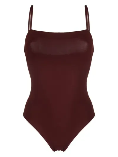 Eres Aquarelle Square Neck Swimsuit In Brown