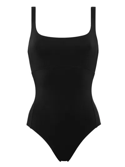 Eres Asia Scoop-neck One-piece Swimsuit With Waistband Detail In Noir