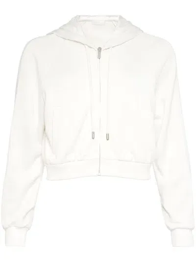 Eres Cropped Hooded Sweatshirt In White