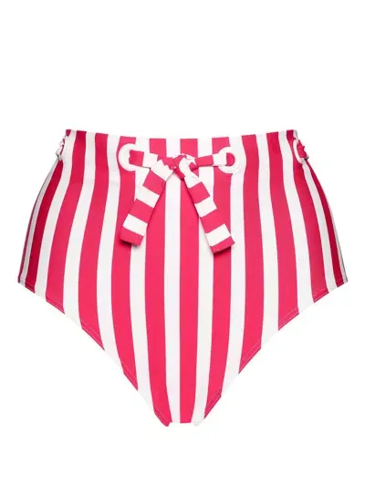 Eres Encanta Striped Bikini Bttoms In Grenadine_blanc