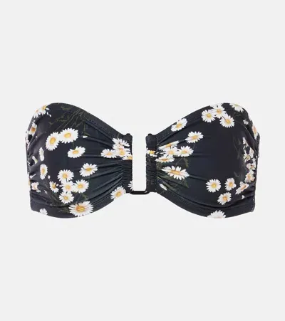 Eres Tendrement Floral Bandeau Bikini Top In Black