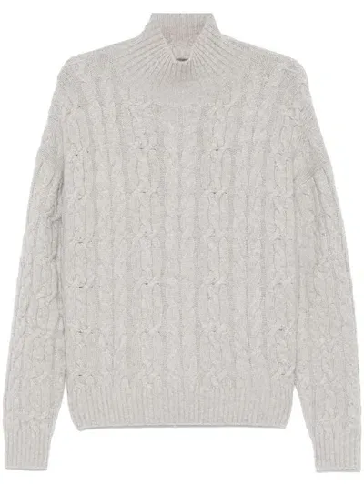 Eric Bompard Pullover Mit Zopfmuster In Grau