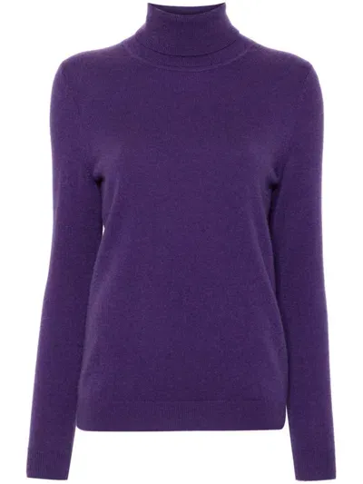 Eric Bompard Classic Turtleneck Sweater In Purple