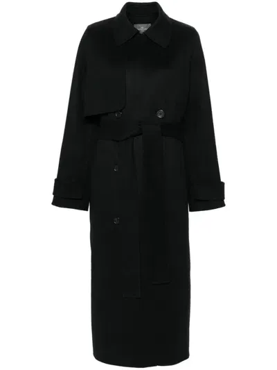 Eric Bompard Double-breasted Coat In Black