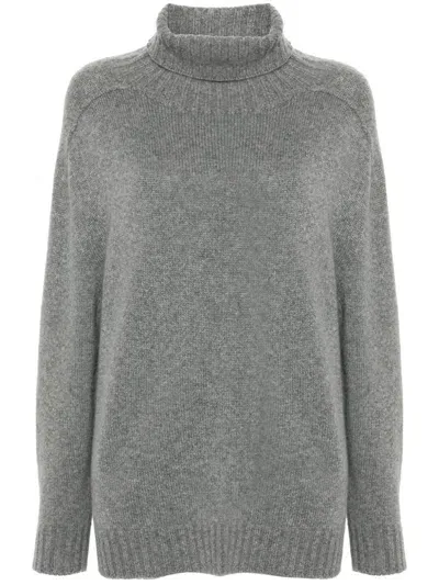 Eric Bompard Raglan-sleeves Turtleneck Sweater In Grau