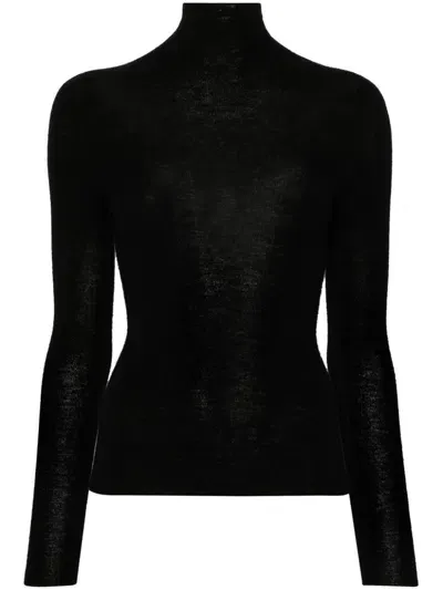 Eric Bompard Seamless Turtleneck Sweater In Schwarz