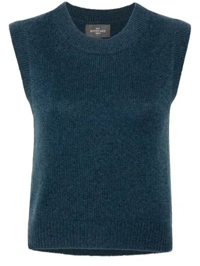 Eric Bompard Sleeveless Crew-neck Sweater In Blue