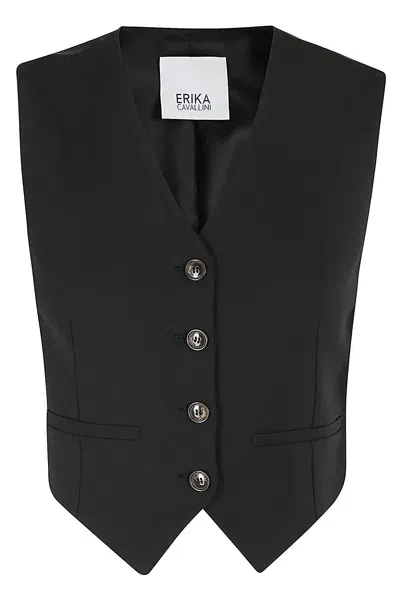 Erika Cavallini Gilet Sabrina In Nero