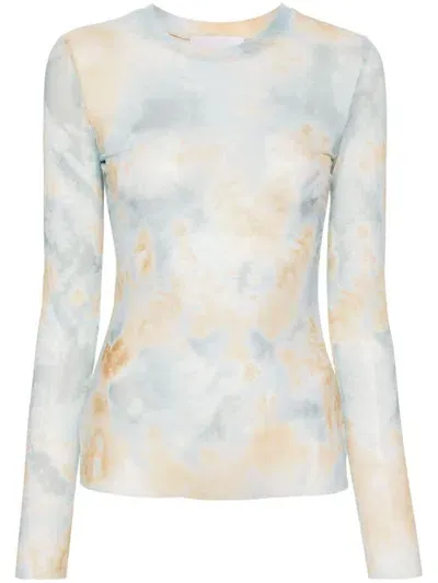 Erika Cavallini Long Sleeve Printed T-shirt In Blue