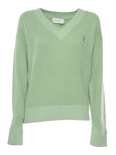 Ermanno Ermanno Scervino V Neck T-shirt In Green