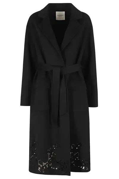 Ermanno Firenze Cappotto C Cintura In Nero