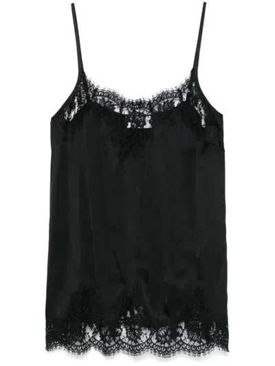 Ermanno Firenze Floral-lace Top In Black