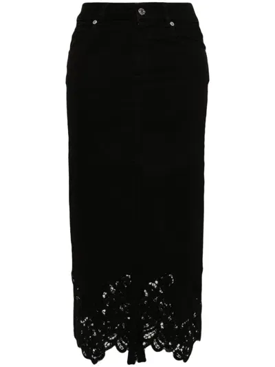 Ermanno Lace Midi Skirt In Black