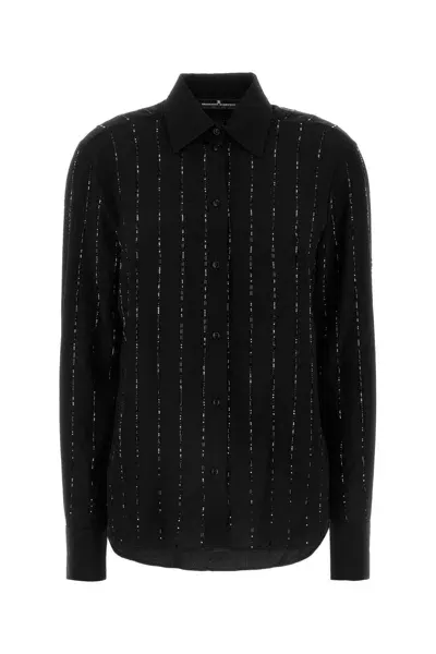 Ermanno Scervino Black Silk Shirt In Nero