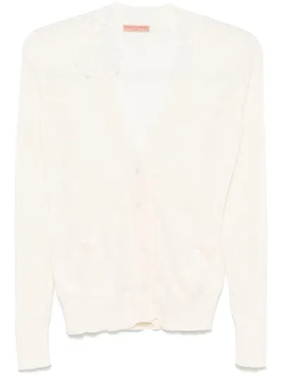 Ermanno Scervino Corded Lace-detail Cardigan In Neutrals