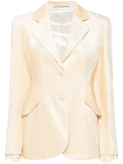 Ermanno Scervino Corduroy Blazer In Neutrals