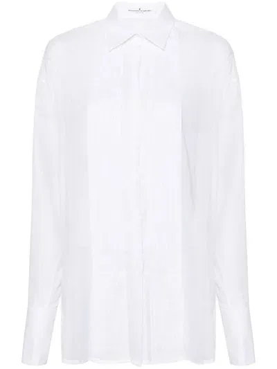 Ermanno Scervino Pleat-detail Cotton Shirt In White