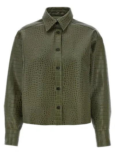 Ermanno Scervino Crocodile Print Shirt In Green