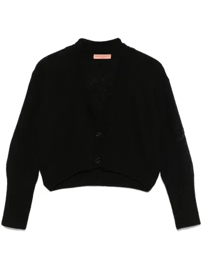 Ermanno Scervino Cropped Cardigan In Black