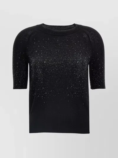 Ermanno Scervino Rhinestone Sweater In Black