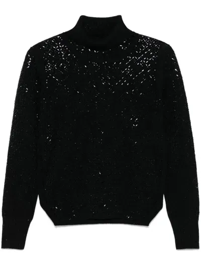 Ermanno Scervino Crystal-embellished Sweater In Black