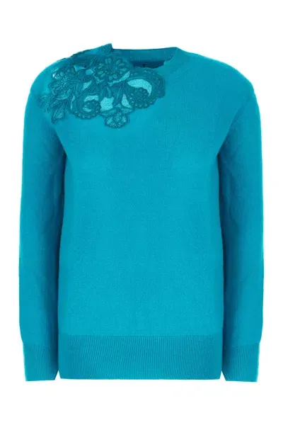 Ermanno Scervino Fluo Light Blue Cashmere Sweater In 84735