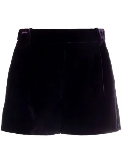 Ermanno Scervino Samtshorts Mit Hohem Bund In Purple