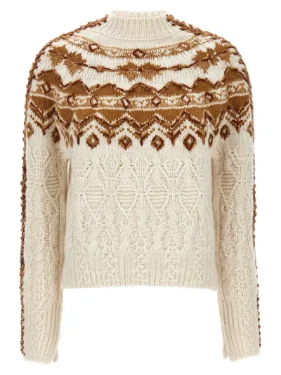 Ermanno Scervino Jacquard Sweater In 白色