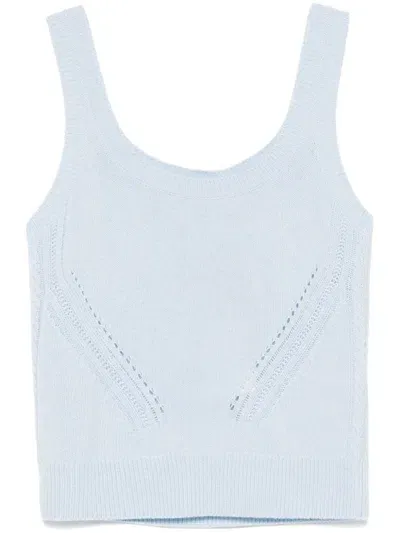 Ermanno Scervino Knitted Tank Top In Blue