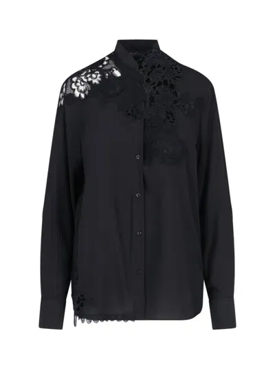 Ermanno Scervino Lace Detail Shirt In Black