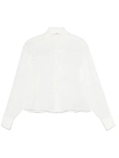 Ermanno Scervino Lace-panel Shirt In 白色