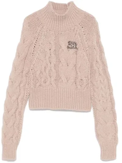 Ermanno Scervino Logo-appliqué Sweater In Pink