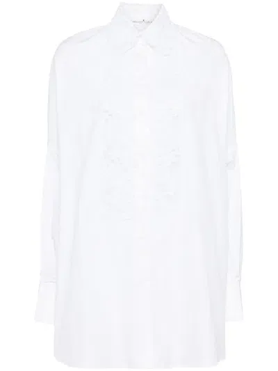 Ermanno Scervino Floral-lace Cotton Shirt In White