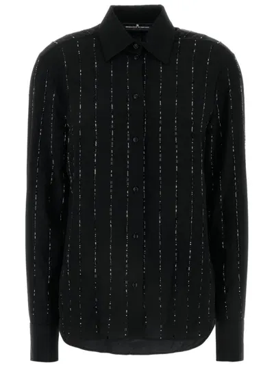 Ermanno Scervino Pinstriped Shirt In Schwarz